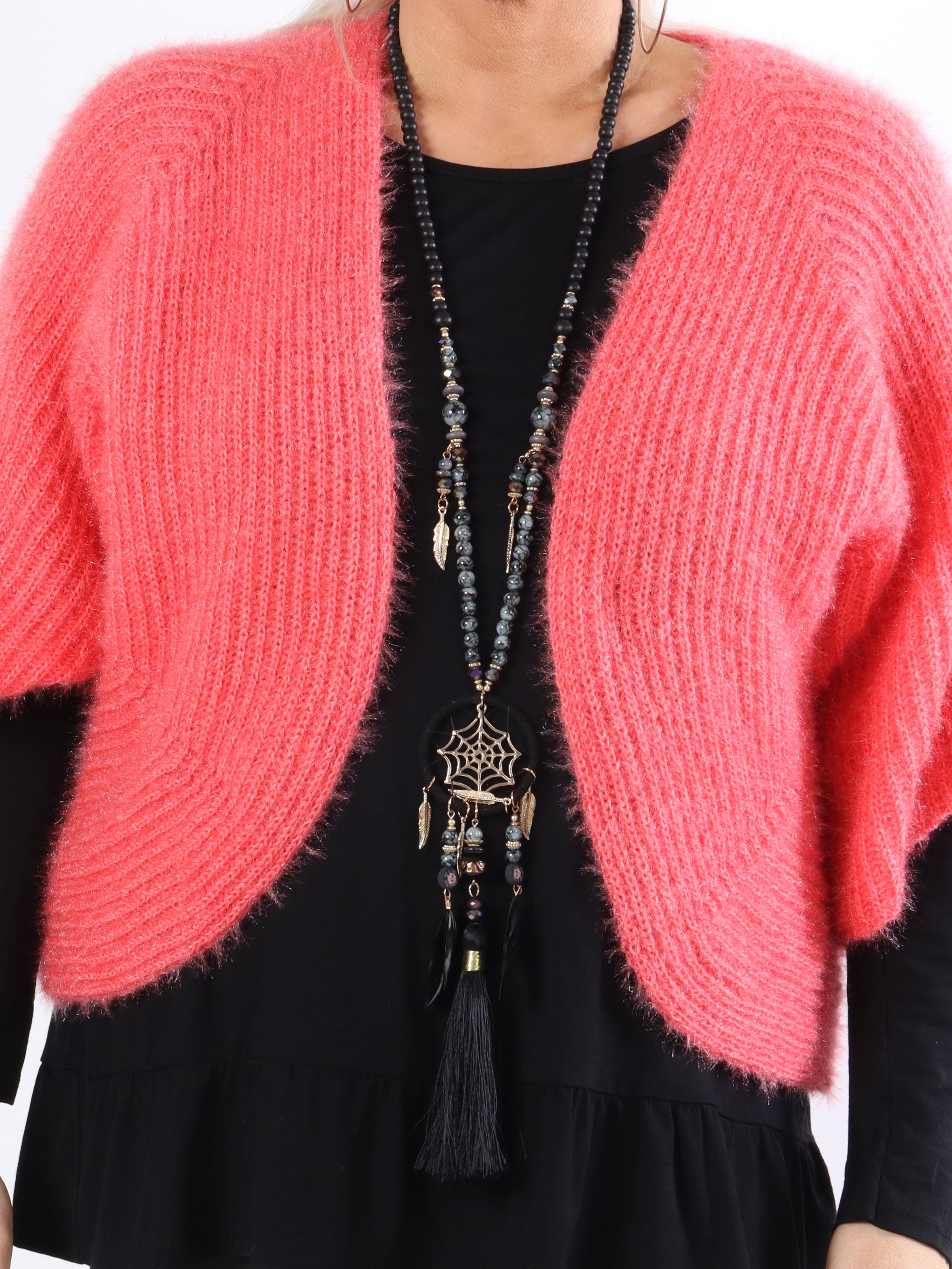 Franca - Sød fluffy plus size bolero i strik